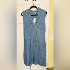 NWT Croft & Barrow Sleeveless Chambray Shirtdress